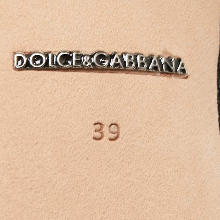Pre Owned Dolce & Gabbana Metallic Grey/Black Lace Bellucci Pumps Size 39