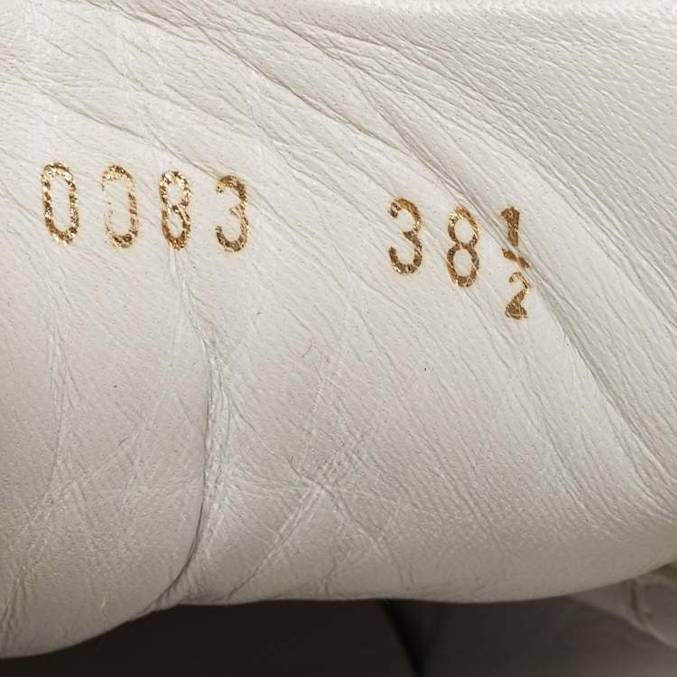 Pre Owned Dolce & Gabbana White Leather and Lace Low Top Sneakers Size 38.5