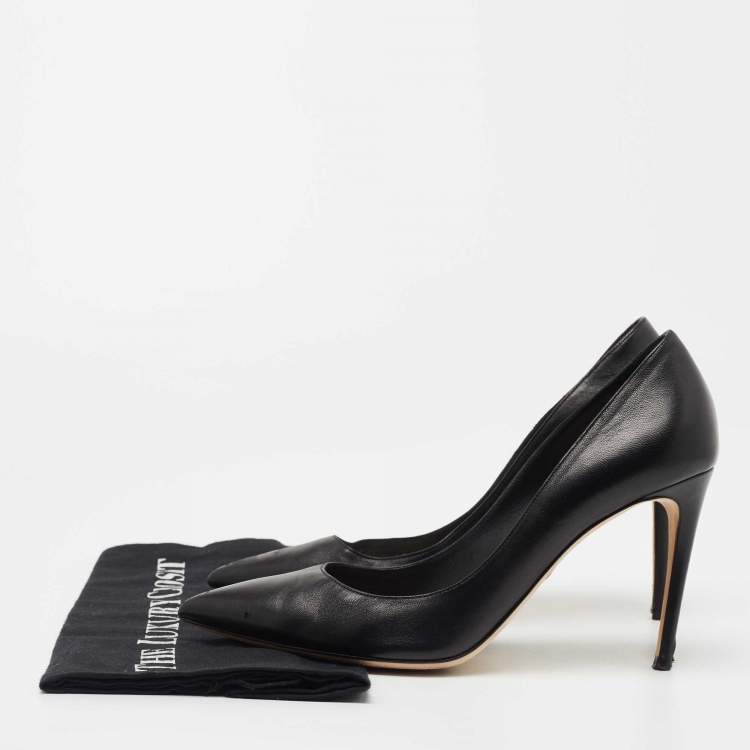 Pre Owned Dolce & Gabbana Black Leather Pointed Toe Pumps Size 40