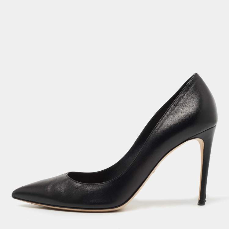 Pre Owned Dolce & Gabbana Black Leather Pointed Toe Pumps Size 40