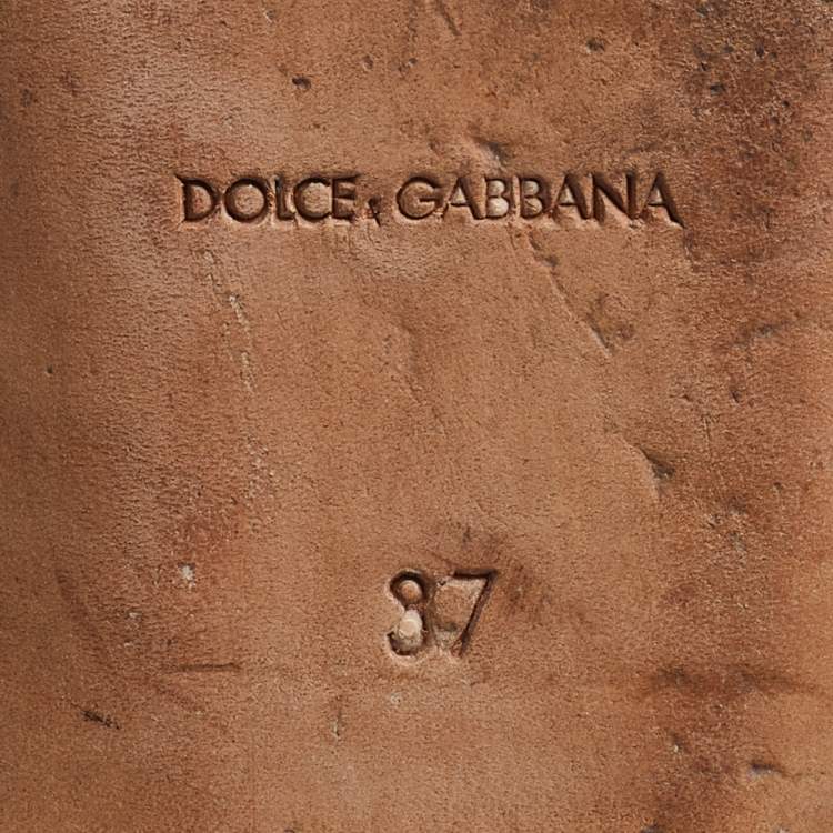 Pre Owned Dolce & Gabbana Multicolor Wool and Velvet Patchwork Smoking Slippers Size 37