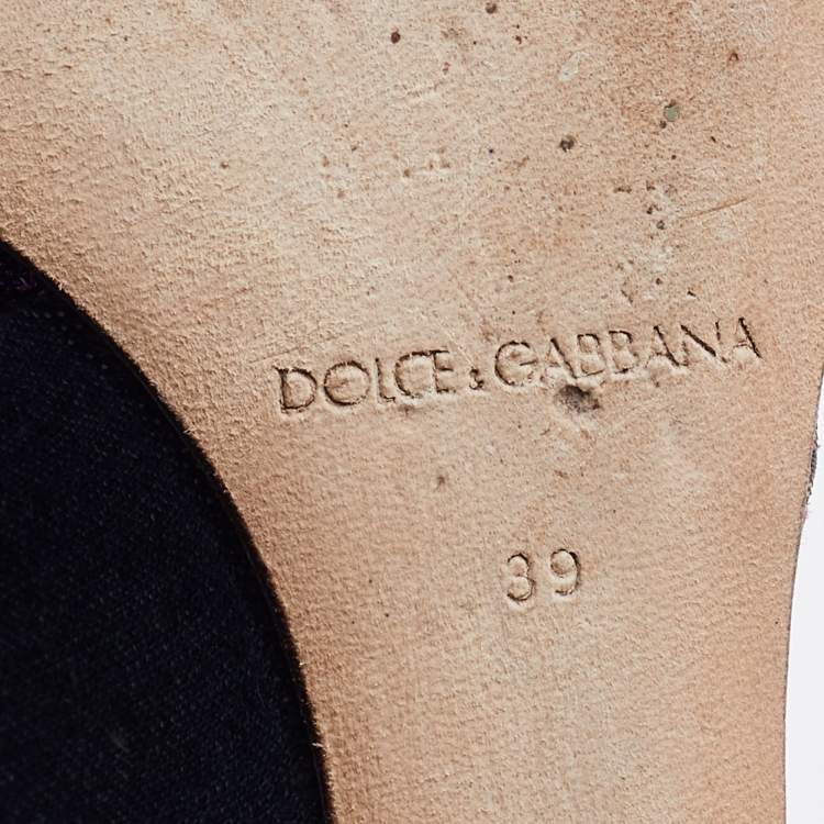 Pre Owned Dolce & Gabbana Multicolor Patchwork Fabric Platform Wedge Ankle Strap Sandals Size 39