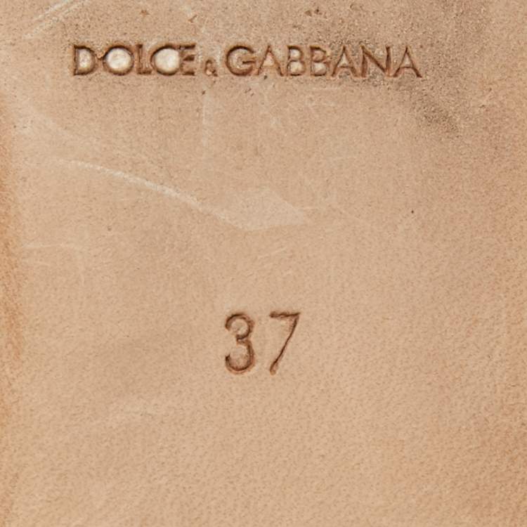 مملوكة مسبقًا Dolce & Gabbana Navy Blue/Black Lace and Suede Vally Embellished Ballet Flats Size 37