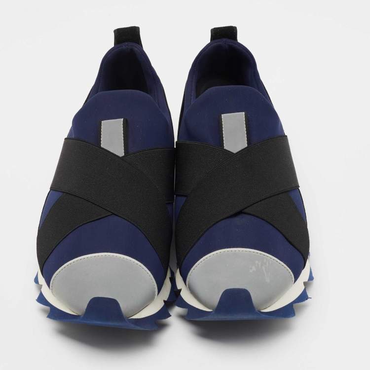 Pre Owned Dolce & Gabbana Tricolor Neoprene and Suede Ibiza Sneakers Size 40