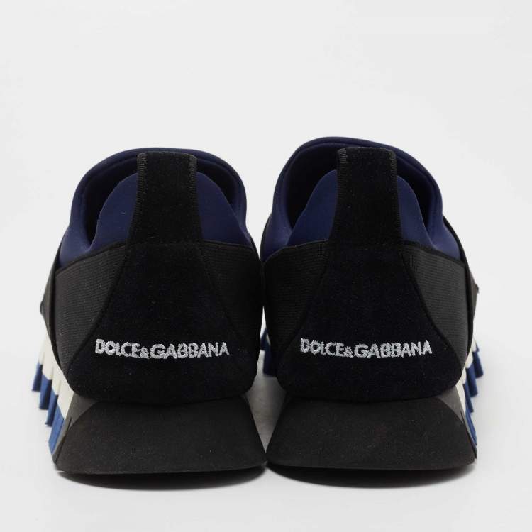 Pre Owned Dolce & Gabbana Tricolor Neoprene and Suede Ibiza Sneakers Size 40