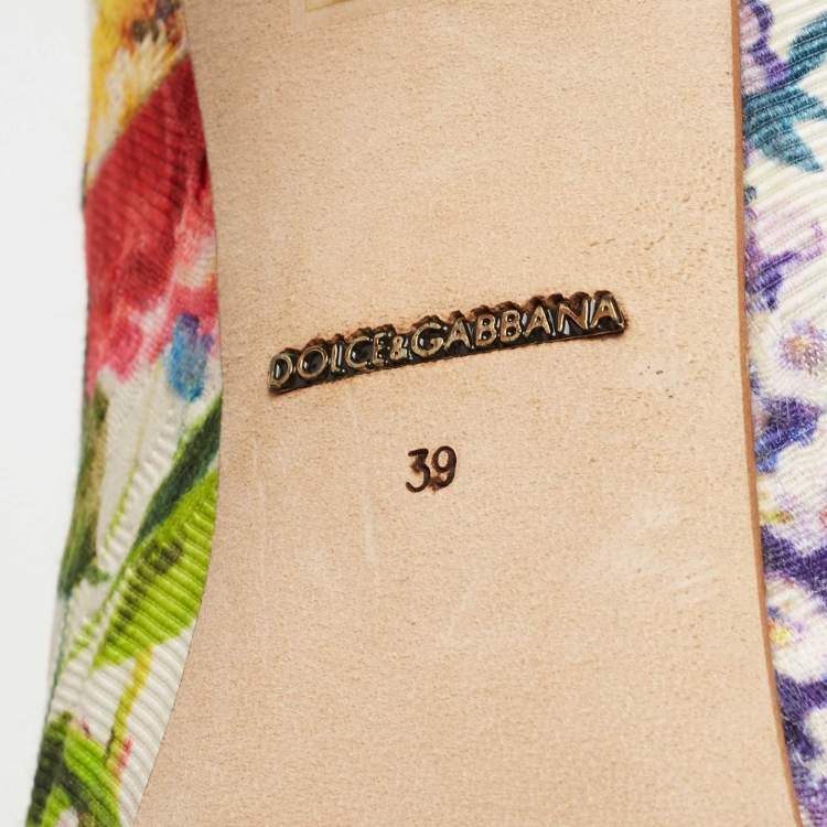 Pre Owned Dolce & Gabbana Multicolor Floral Fabric Crystal Embellished Bellucci Pumps Size 39