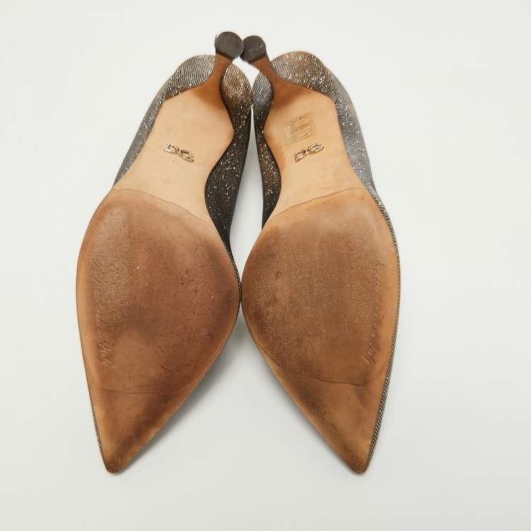 Pre Owned Dolce & Gabbana Metallic Lurex Fabric Lori Pumps Size 41