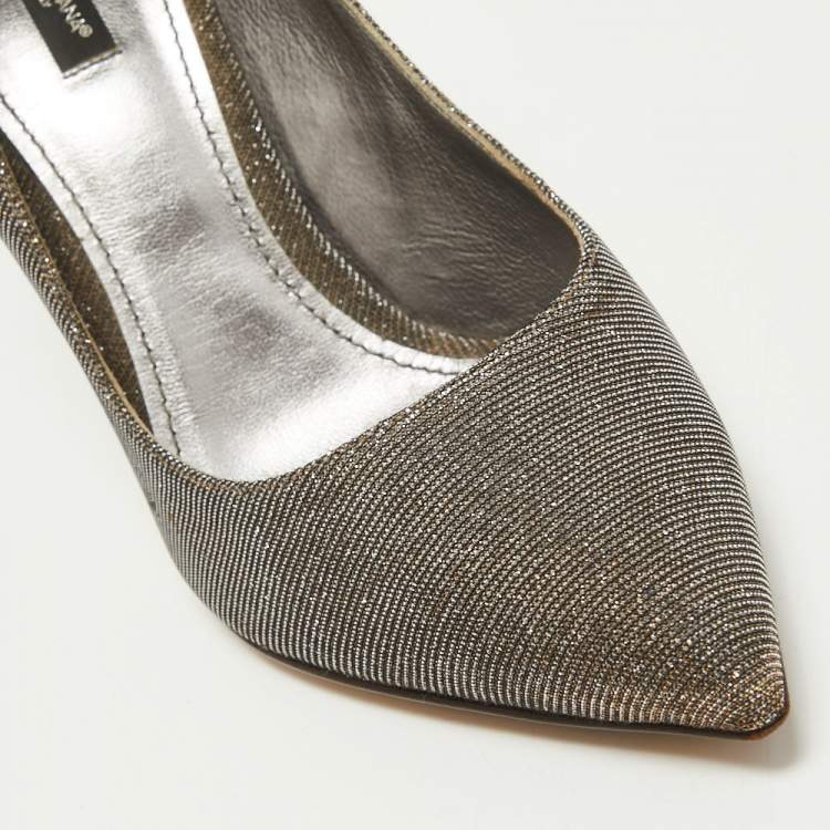 Pre Owned Dolce & Gabbana Metallic Lurex Fabric Lori Pumps Size 41
