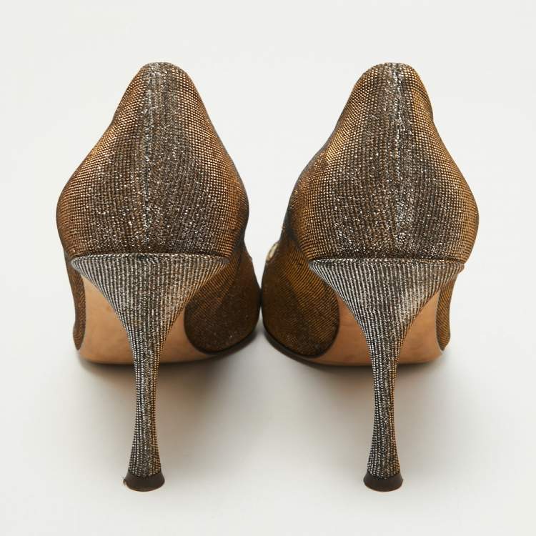 Pre Owned Dolce & Gabbana Metallic Lurex Fabric Lori Pumps Size 41