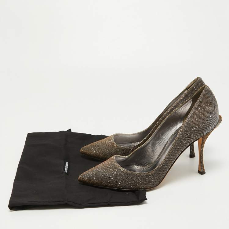 Pre Owned Dolce & Gabbana Metallic Lurex Fabric Lori Pumps Size 41