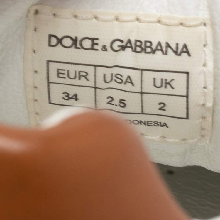 Pre Owned Dolce & Gabbana Multicolor Leather and Suede Low Top Sneakers Size 34