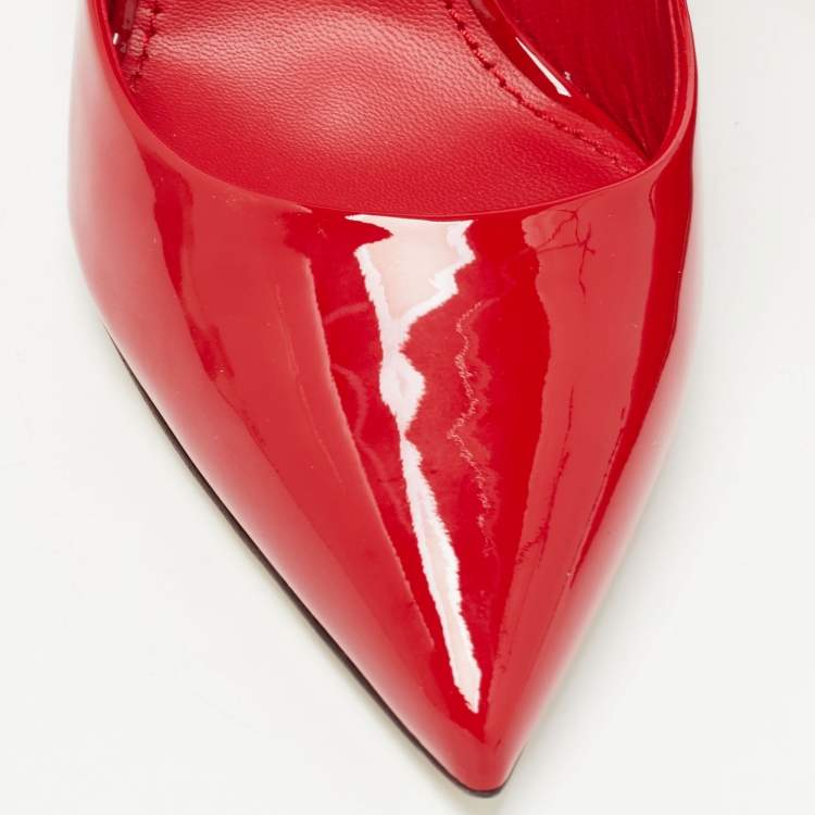 Pre Owned Dolce & Gabbana Red Patent Leather Pointed Toe Pumps Size 39