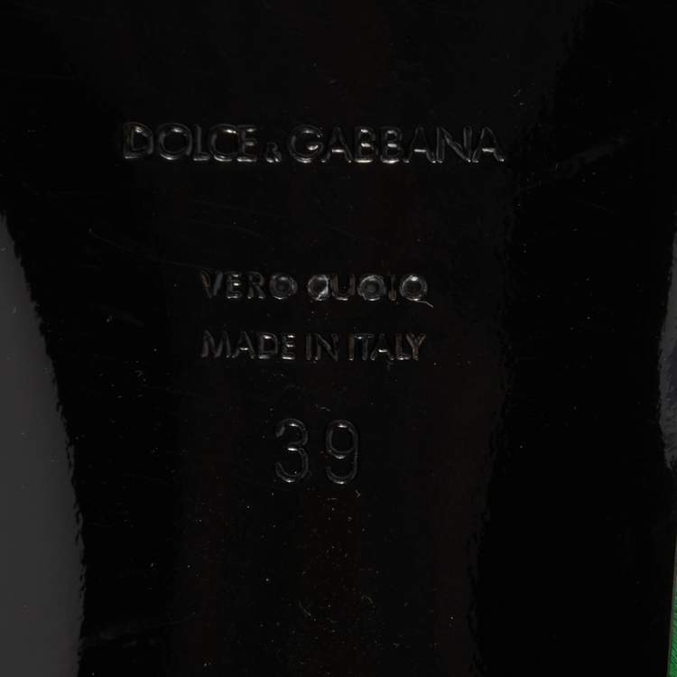 مملوكة مسبقًا Dolce & Gabbana Green Satin Heritage Thong Flats Size 39