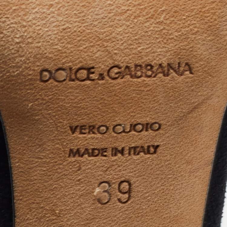 Pre Owned Dolce & Gabbana Black Leather Heritage Coin Detail Ankle Strap Sandals  Size 39