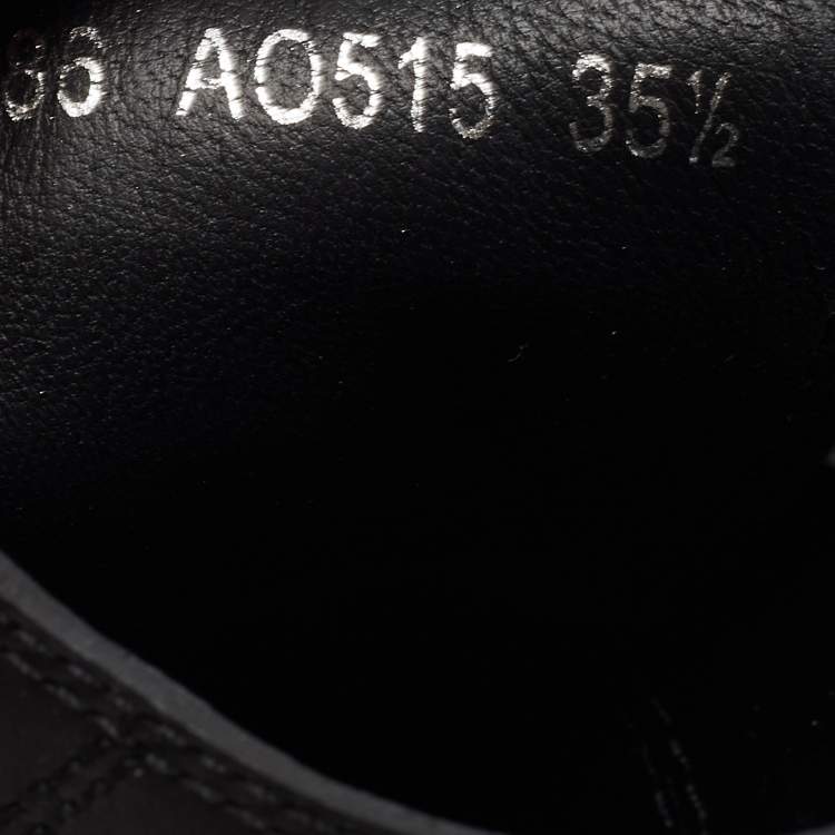 Pre Owned Dolce & Gabbana Black/White Leather Portofino Low Top Sneakers Size 35.5
