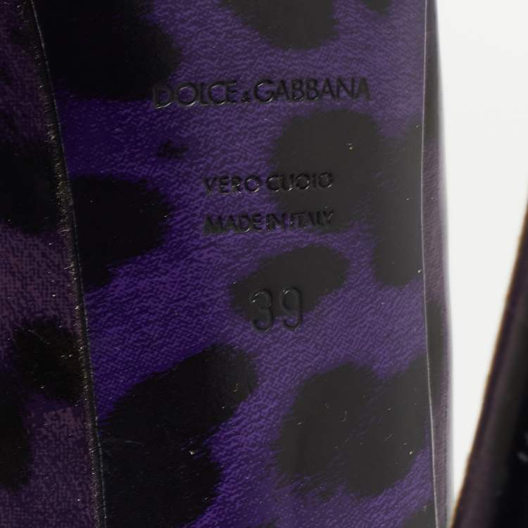 Pre Owned Dolce & Gabbana Purple/Black Patent Leather Platform Pumps Size 39