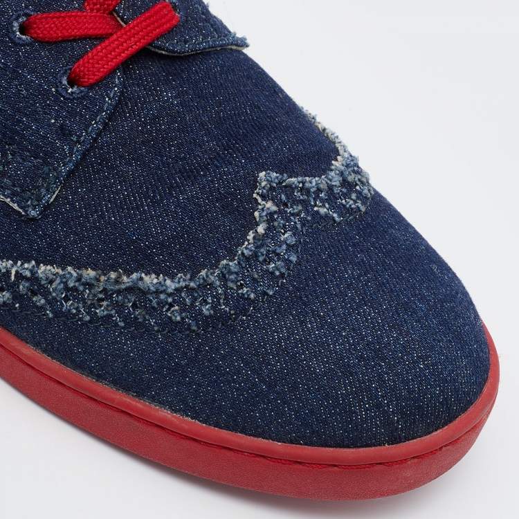 Pre Owned Dolce & Gabbana Blue Denim Lace Up Derby Sneakers Size 39