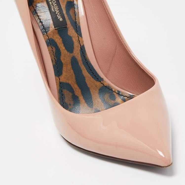 Pre Owned Dolce & Gabbana Pink Patent Leather Pointed Toe Pumps Size 37.5