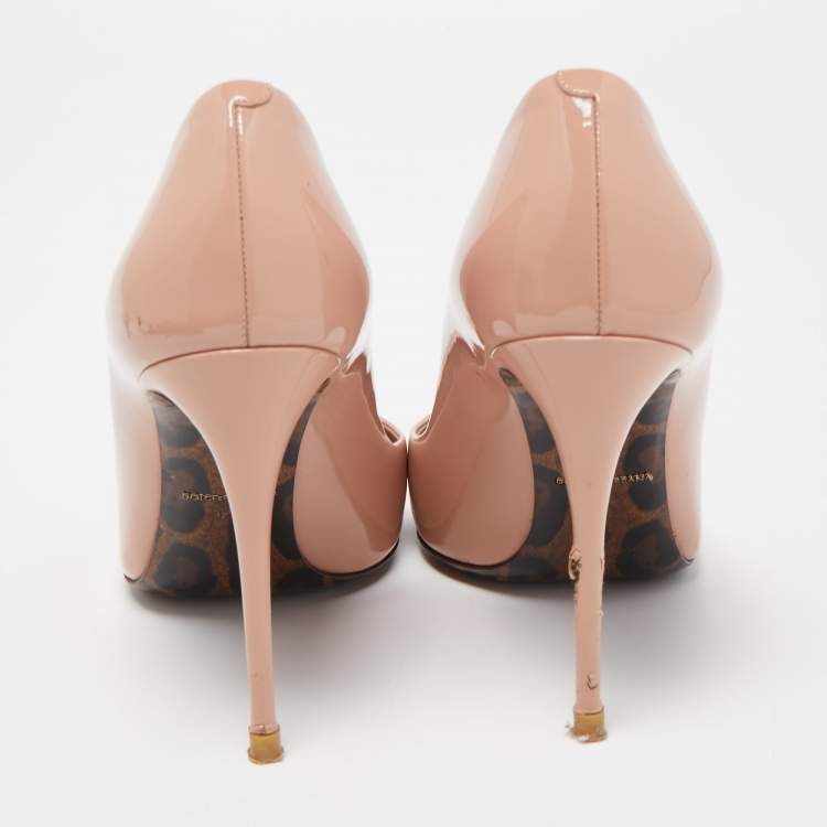 Pre Owned Dolce & Gabbana Pink Patent Leather Pointed Toe Pumps Size 37.5