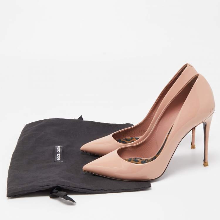 Pre Owned Dolce & Gabbana Pink Patent Leather Pointed Toe Pumps Size 37.5