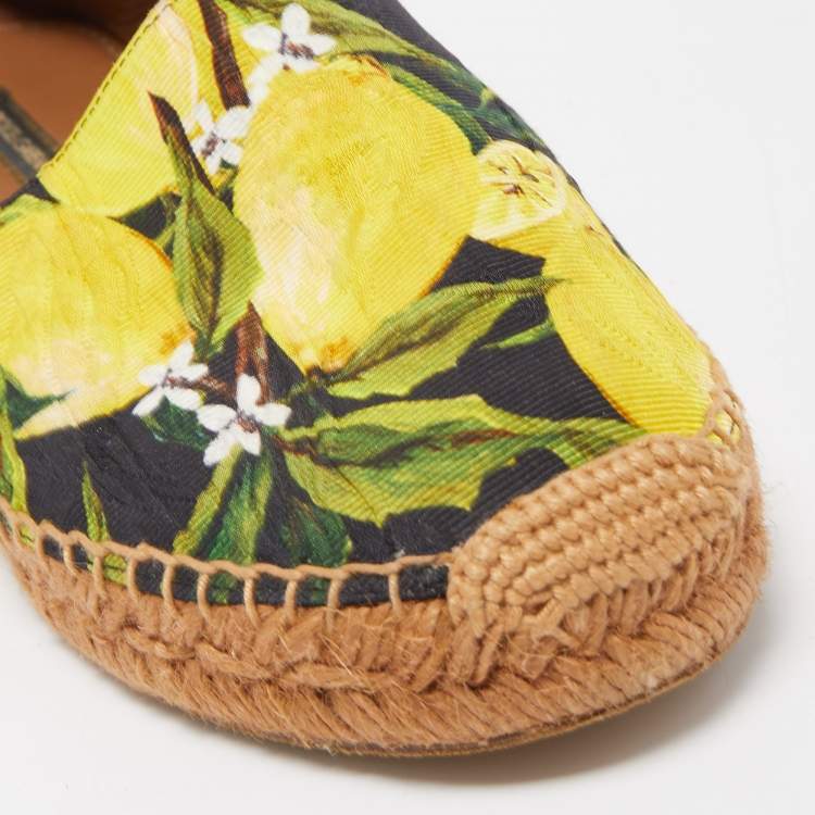Pre Owned Dolce & Gabbana Multicolor Lurex Fabric Espadrilles Size 38