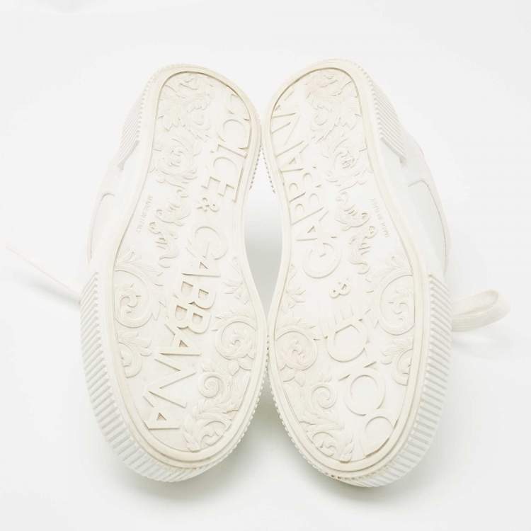 Pre Owned Dolce & Gabbana White Leather Low Top Sneakers Size 37