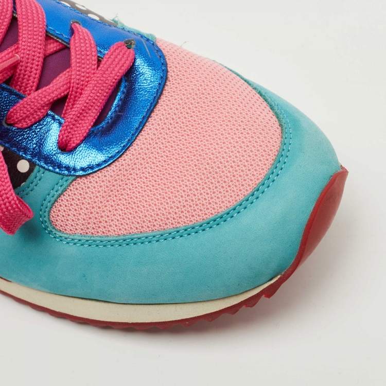 مملوكة مسبقًا Dolce & Gabbana Multicolor Leather and Suede Low Top Sneakers Size 38