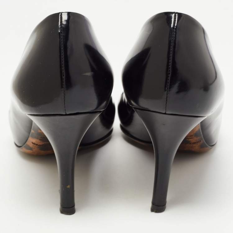 Pre Owned Dolce & Gabbana Black Patent Leather Pumps Size 39
