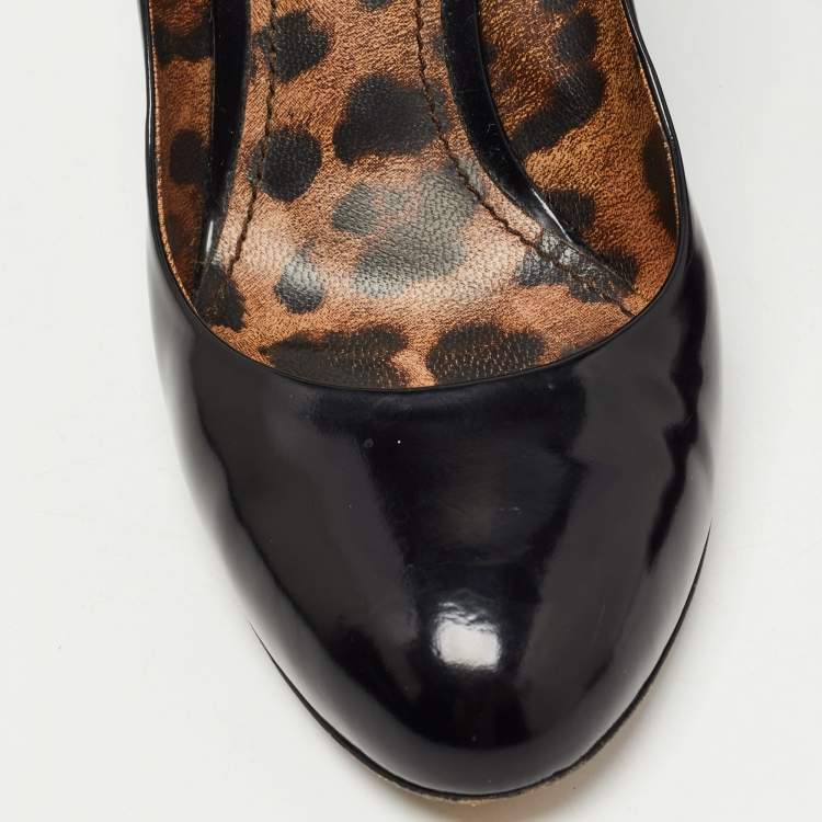 Pre Owned Dolce & Gabbana Black Patent Leather Pumps Size 39