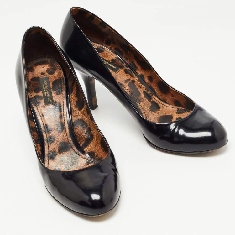 Pre Owned Dolce & Gabbana Black Patent Leather Pumps Size 39