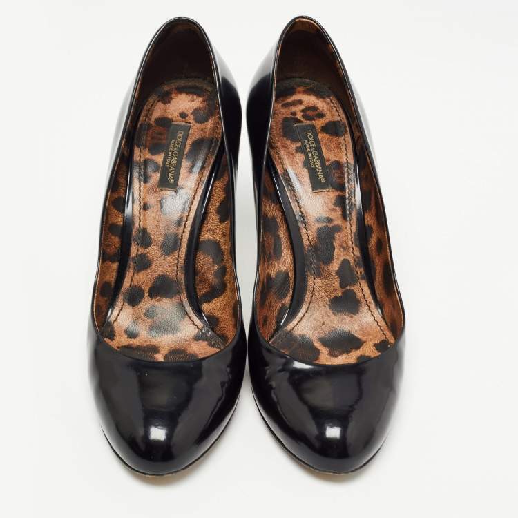 Pre Owned Dolce & Gabbana Black Patent Leather Pumps Size 39