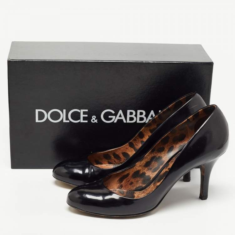Pre Owned Dolce & Gabbana Black Patent Leather Pumps Size 39
