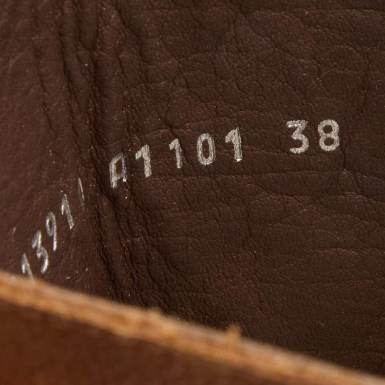 Pre Owned Dolce & Gabbana Brown Leather Mid Calf Boots Size 38
