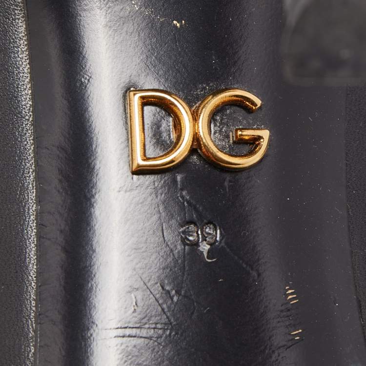 Pre Owned Dolce & Gabbana Black Leather Devotion Pumps Size 39