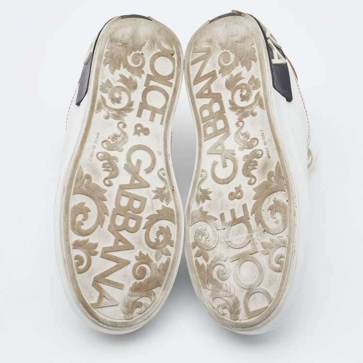 Pre Owned Dolce & Gabbana White Leather Portofino Low Top Sneakers Size 36