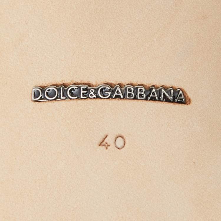 Pre Owned Dolce & Gabbana Black  Lace Crystal Embellished Bianca Open Toe Platform Slide Sandals Size 40