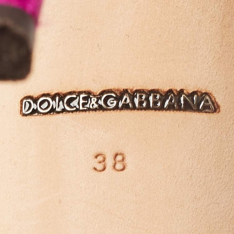 Pre Owned Dolce & Gabbana Pink Crystal Embellished Satin Ankle Strap Sandals Size 38