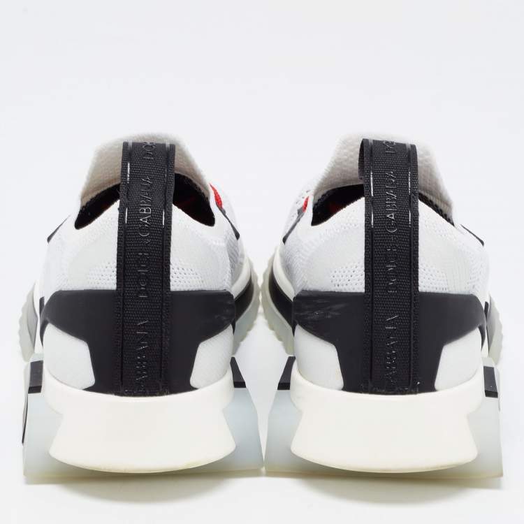 Pre Owned Dolce & Gabbana White/Black Mesh and Rubber Sorrento Sneakers Size 38
