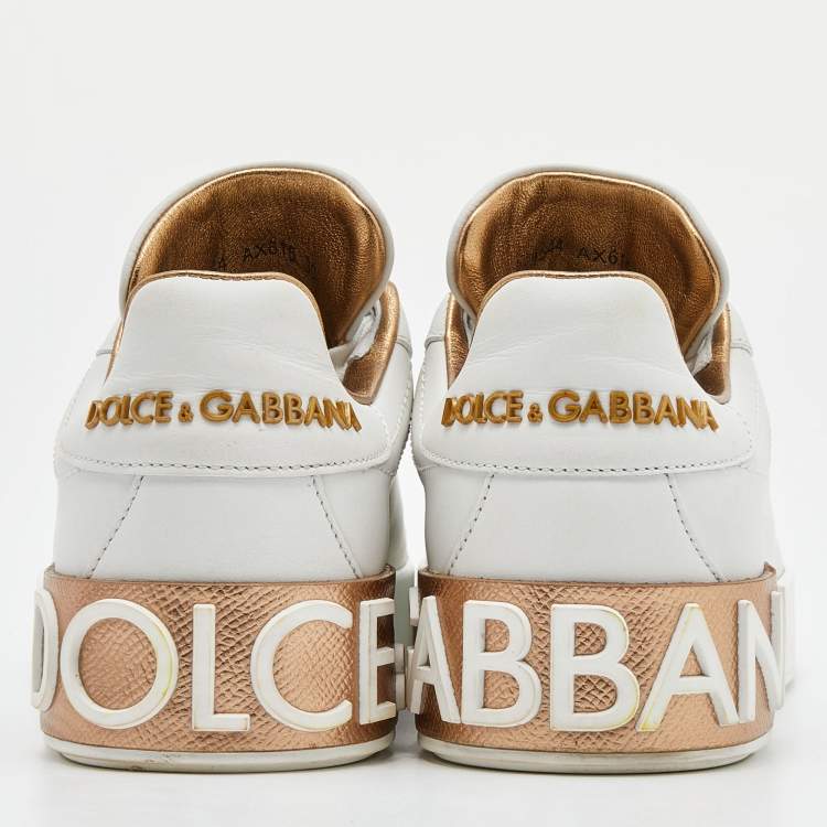 Pre Owned Dolce & Gabbana White  Portofino Low Top Sneakers Size 36