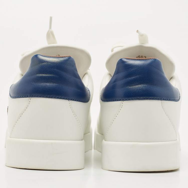 Pre Owned Dolce & Gabbana White Leather Sacred Heart Portofino Sneakers Size 40
