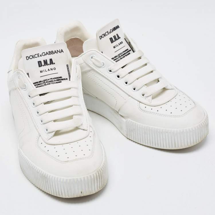 Pre Owned Dolce & Gabbana White Leather Roma Sneakers Size 38