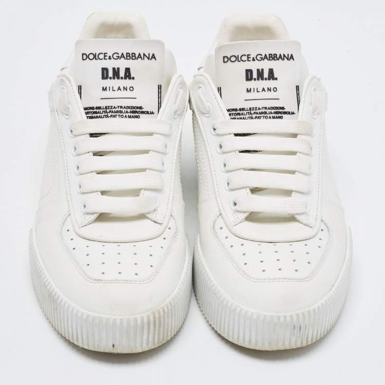 Pre Owned Dolce & Gabbana White Leather Roma Sneakers Size 38