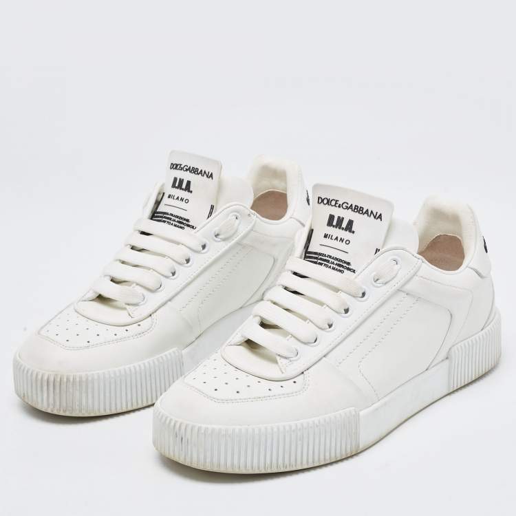 Pre Owned Dolce & Gabbana White Leather Roma Sneakers Size 38
