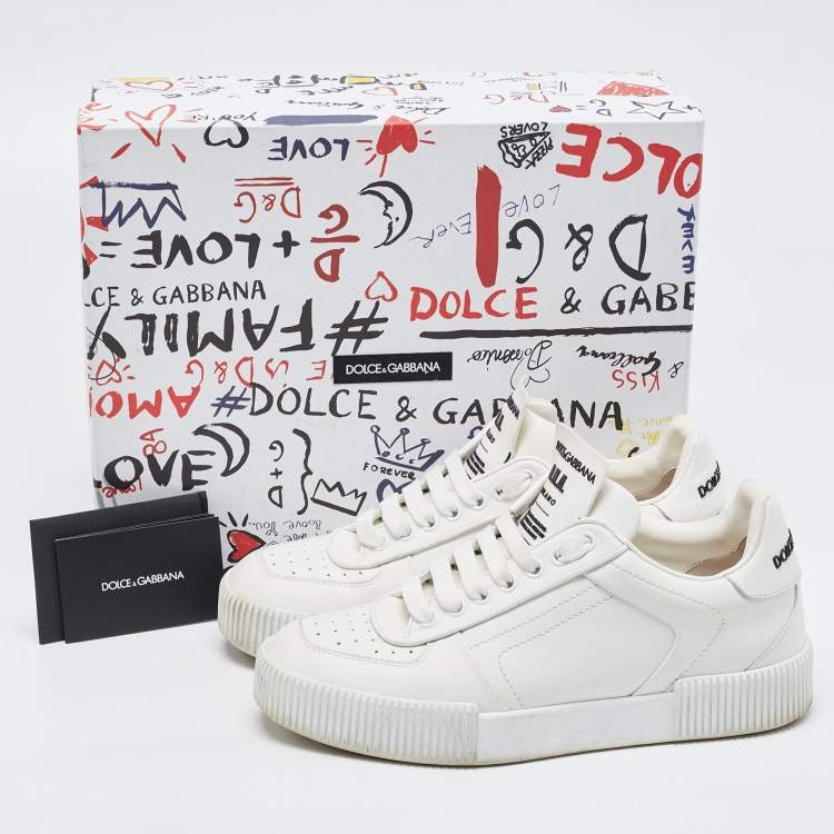 Pre Owned Dolce & Gabbana White Leather Roma Sneakers Size 38