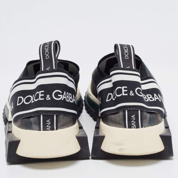 Pre Owned Dolce & Gabbana Camouflage Knit Fabric Sorrento Sneakers Size 39