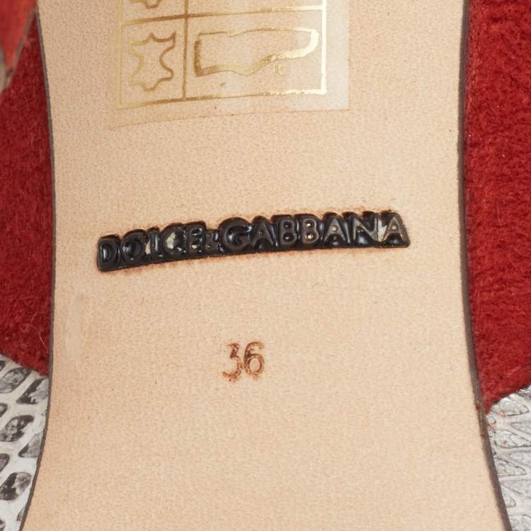 Pre Owned Dolce & Gabbana Tricolor Suede and Watersnake Pointed Toe Pumps Size 36