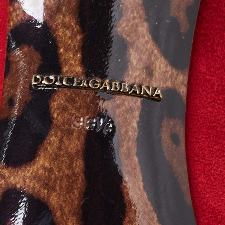 Pre Owned Dolce & Gabbana Red Suede Pointed Toe Pumps Size 38.5