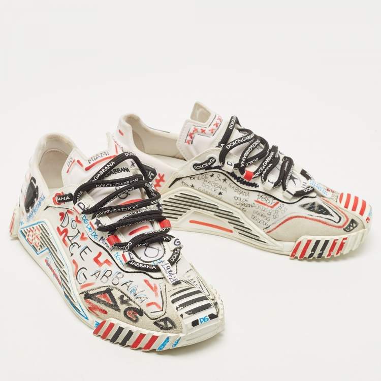 Pre Owned Dolce & Gabbana Multicolor Suede and Fabric Miami Ns1 Low Top Sneakers Size 38