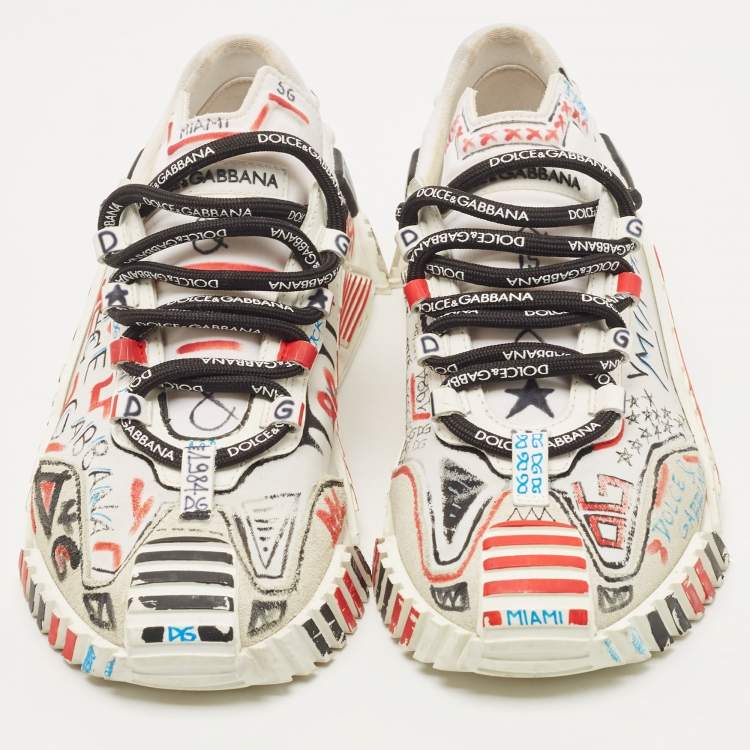 Pre Owned Dolce & Gabbana Multicolor Suede and Fabric Miami Ns1 Low Top Sneakers Size 38