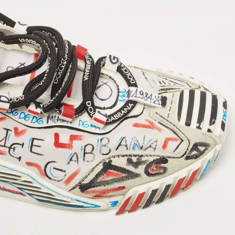 Pre Owned Dolce & Gabbana Multicolor Suede and Fabric Miami Ns1 Low Top Sneakers Size 38